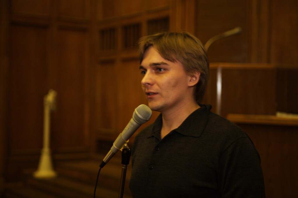Михаил Лобанов у микрофона