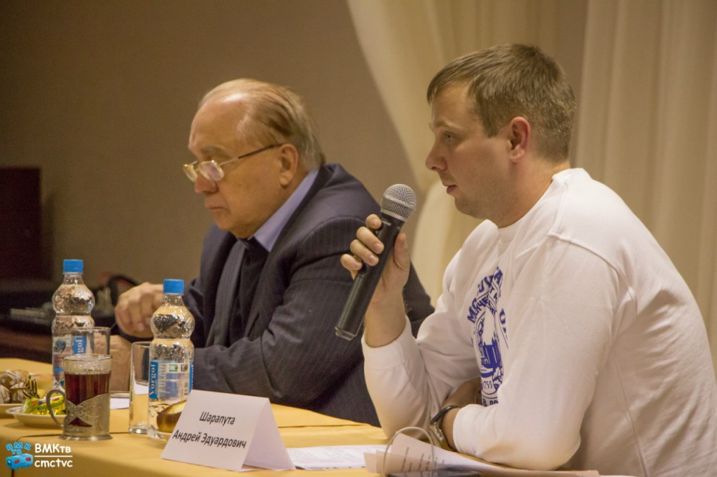 Ректор В.А. Садовничий, эк-председатель Студсовета А. Шарапута