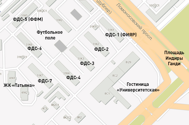 Корпуса ФДС на карте Москвы
